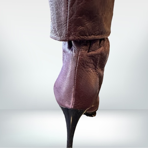 Cloe Mirto Deer Dark Purple Ankle Boots NI B 38 1/2 - Picture 4 of 10